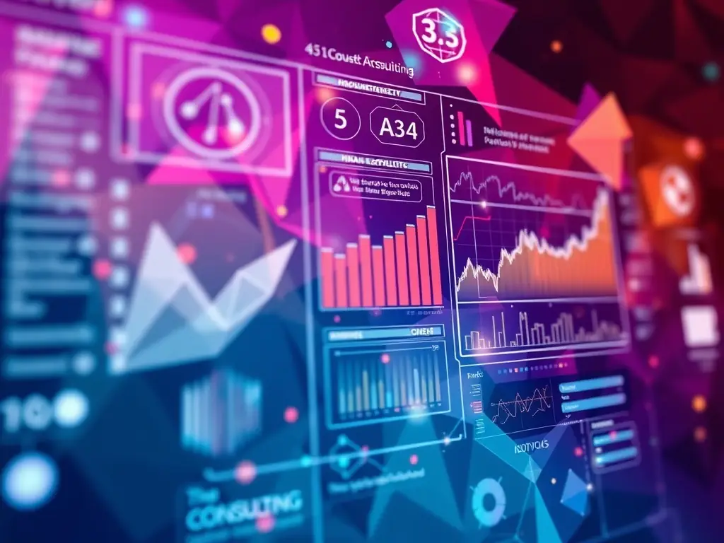 Futuristic digital interface representing technology integration.